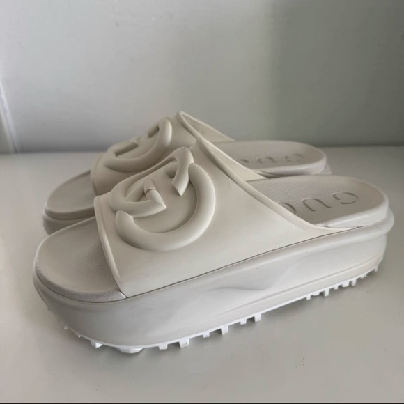 Gucci Women's White Platform Mules - Picture 1 of 7